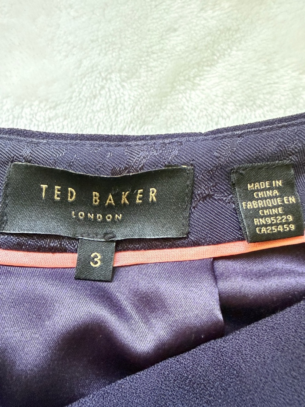 Ted Baker London Daffnie Navy & Black Asymmetrical Wrap Pencil Midi Skirt size 3 - Picture 6 of 11